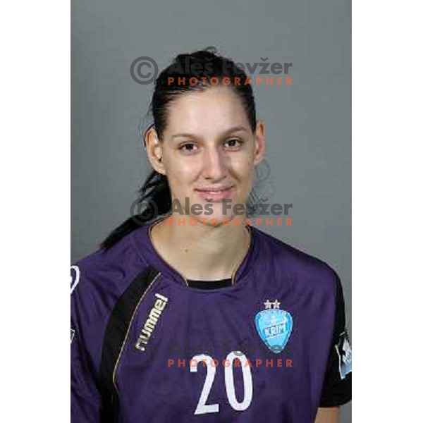 Alja Koren, member of Team RK Krim Mercator for 2010-2011 handball season at official photoshot in SRC Stozice, Ljubljana, Slovenia on October 14,2010 