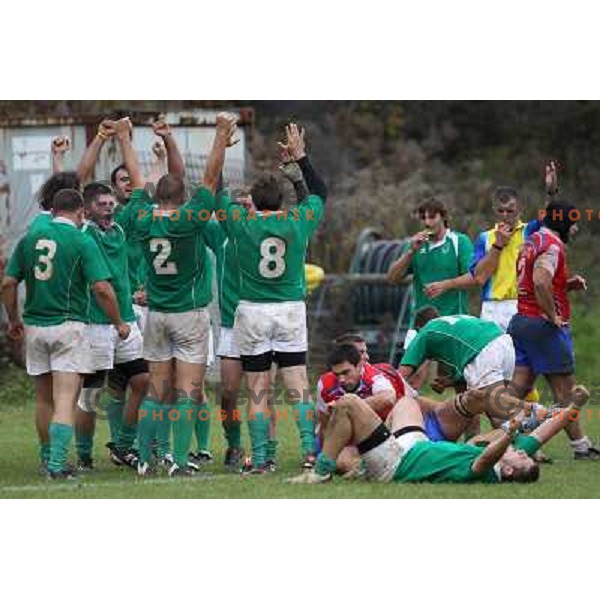  rugby match Slovenia-Serbia in European Championships division 2B, played at Oval Stanezice, Ljubljana on October 23, 2010. Slovenia won 33:3 