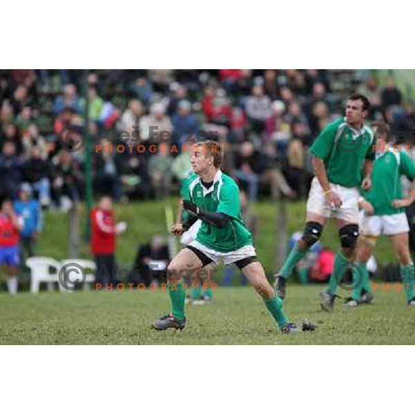 Ziga Burnik in action during rugby match Slovenia-Serbia in European Championships division 2B, played at Oval Stanezice, Ljubljana on October 23, 2010. Slovenia won 33:3 