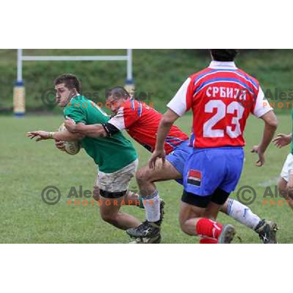 Gregor Miljus in action during rugby match Slovenia-Serbia in European Championships division 2B, played at Oval Stanezice, Ljubljana on October 23, 2010. Slovenia won 33:3 
