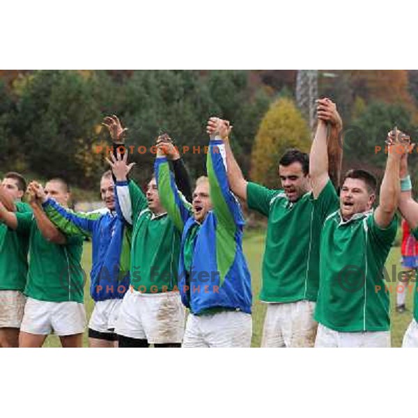  rugby match Slovenia-Serbia in European Championships division 2B, played at Oval Stanezice, Ljubljana on October 23, 2010. Slovenia won 33:3 