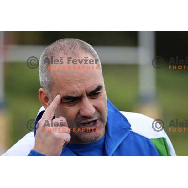 Ziga Dobnikar, coach of Slovenia preparing action "SETI SE MUJO" during rugby match Slovenia-Serbia in European Championships division 2B, played at Oval Stanezice, Ljubljana on October 23, 2010. Slovenia won 33:3 