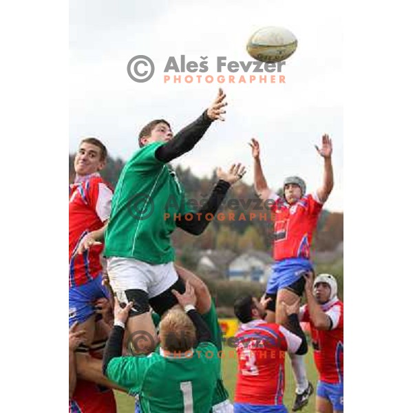  rugby match Slovenia-Serbia in European Championships division 2B, played at Oval Stanezice, Ljubljana on October 23, 2010. Slovenia won 33:3 