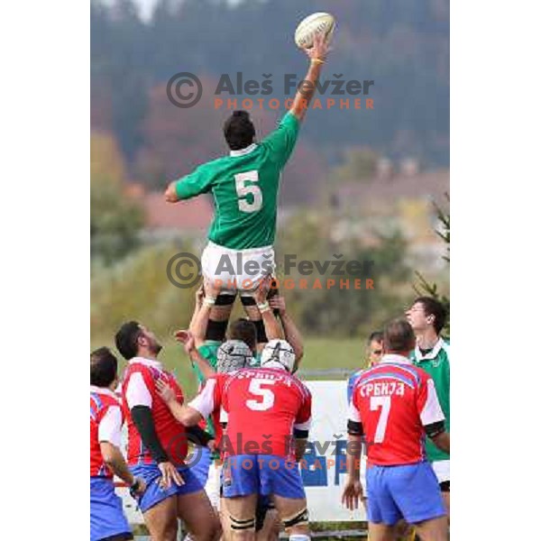  rugby match Slovenia-Serbia in European Championships division 2B, played at Oval Stanezice, Ljubljana on October 23, 2010. Slovenia won 33:3 