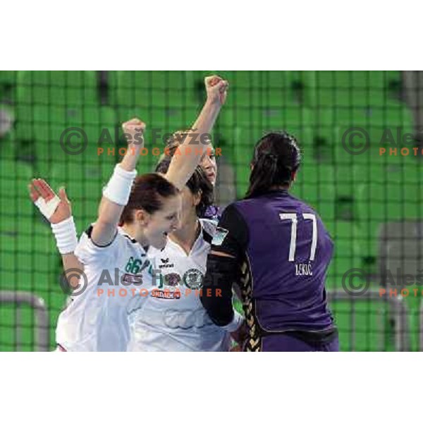 Ana Gros in action during handball match Krim Mercator- Gyori Audi Eto KC in round 3 of Championsleague, played at Arena Stozice, Ljubljana, Slovenia on October 23, 2010 