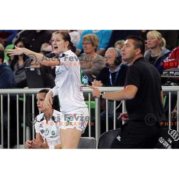 Ana Gros in action during handball match Krim Mercator- Gyori Audi Eto KC in round 3 of Championsleague, played at Arena Stozice, Ljubljana, Slovenia on October 23, 2010 