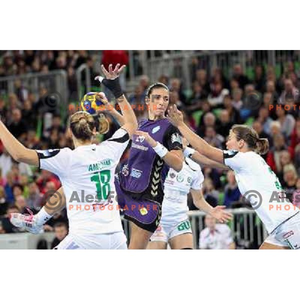 Andrea Penezic in action during handball match Krim Mercator- Gyori Audi Eto KC in round 3 of Championsleague, played at Arena Stozice, Ljubljana, Slovenia on October 23, 2010 