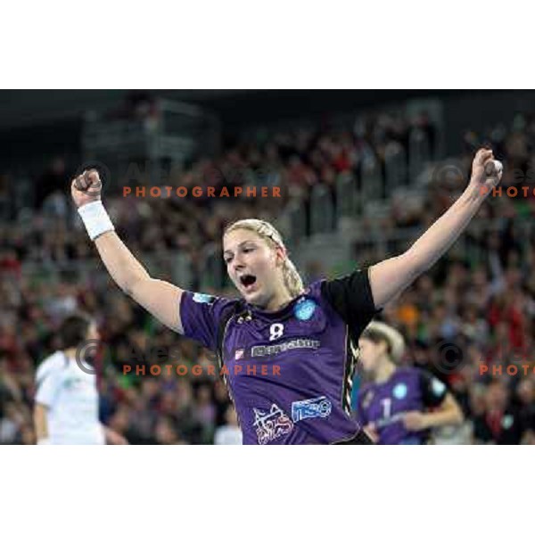 Tamara Mavsar in action during handball match Krim Mercator- Gyori Audi Eto KC in round 3 of Championsleague, played at Arena Stozice, Ljubljana, Slovenia on October 23, 2010 