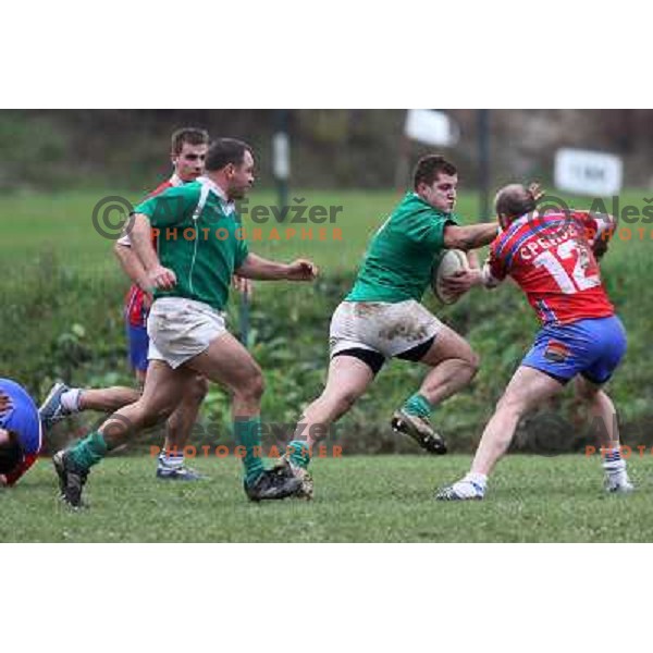 Gregor Miljus in action during rugby match Slovenia-Serbia in European Championships division 2B, played at Oval Stanezice, Ljubljana on October 23, 2010. Slovenia won 33:3 