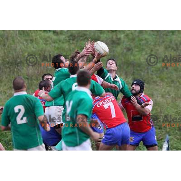  rugby match Slovenia-Serbia in European Championships division 2B, played at Oval Stanezice, Ljubljana on October 23, 2010. Slovenia won 33:3 