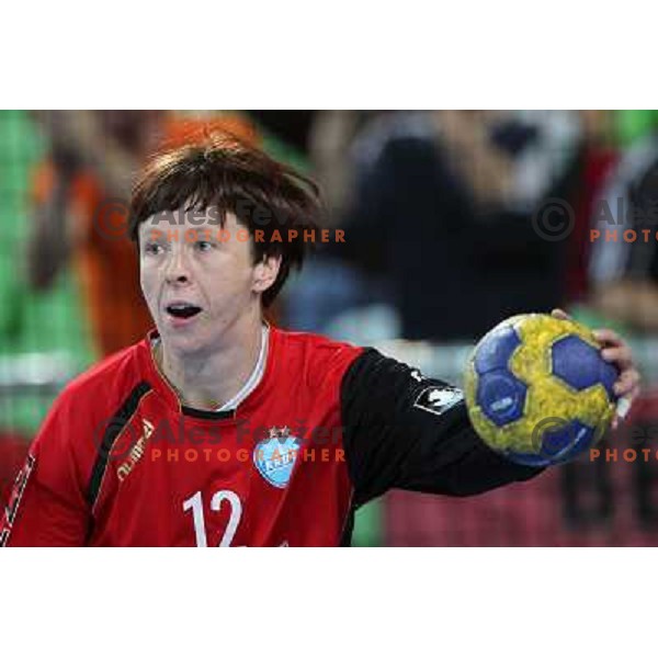 Sergeja Stefanisin in action during handball match Krim Mercator- Gyori Audi Eto KC in round 3 of Championsleague, played at Arena Stozice, Ljubljana, Slovenia on October 23, 2010 