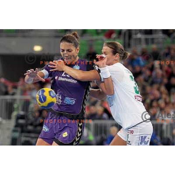 Andrea Penezic in action during handball match Krim Mercator- Gyori Audi Eto KC in round 3 of Championsleague, played at Arena Stozice, Ljubljana, Slovenia on October 23, 2010 