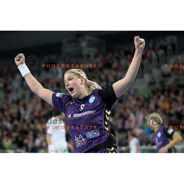 Tamara Mavsar in action during handball match Krim Mercator- Gyori Audi Eto KC in round 3 of Championsleague, played at Arena Stozice, Ljubljana, Slovenia on October 23, 2010 
