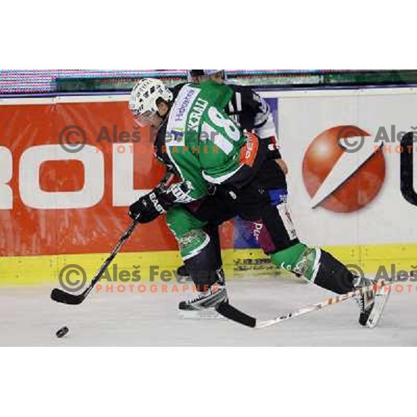 Jure Kralj in action during ice-hockey match Tilia Olimpija-VSV in Ebel league, played in Hala Tivoli, Ljubljana, Slovenia on October 26, 2010 