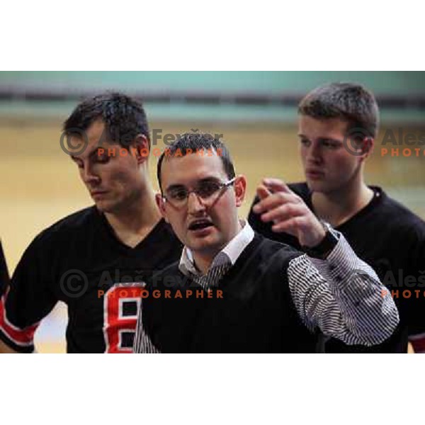 Djordje Djokic, coach of Parklji in action during basketball match Parklji-Elektra Sostanj in third round of Telemach league, played in SRC Jezica on October 29,2010 