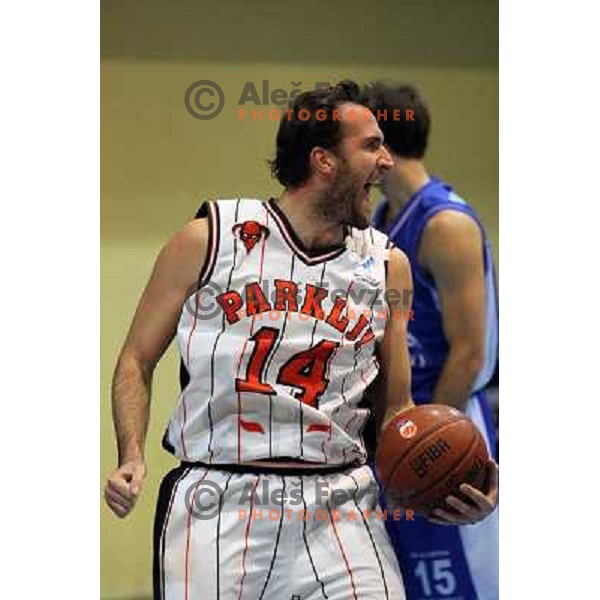 Jure Erzen of Parklji in action during basketball match Parklji-Elektra Sostanj in third round of Telemach league, played in SRC Jezica on October 29,2010 