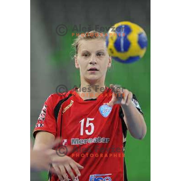 Barbara Varlec at the handball match Krim Mercator- HC Podravka Vegeta in round 5 of EHF Championsleague, played at Arena Stozice, Ljubljana, Slovenia on November 13, 2010 
