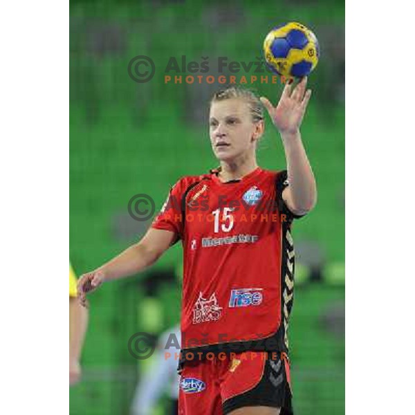 Barbara Varlec at the handball match Krim Mercator- HC Podravka Vegeta in round 5 of EHF Championsleague, played at Arena Stozice, Ljubljana, Slovenia on November 13, 2010 