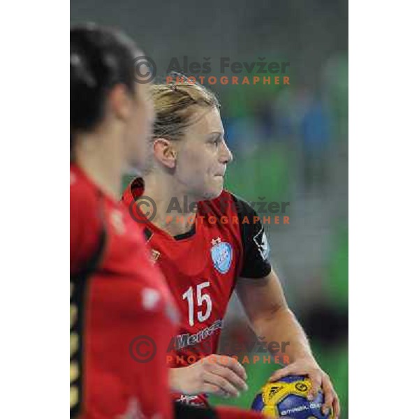 Barbara Varlec at the handball match Krim Mercator- HC Podravka Vegeta in round 5 of EHF Championsleague, played at Arena Stozice, Ljubljana, Slovenia on November 13, 2010 