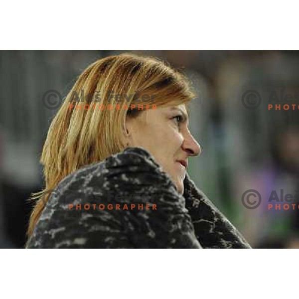 Tanja Polajnar at the handball match Krim Mercator- HC Podravka Vegeta in round 5 of EHF Championsleague, played at Arena Stozice, Ljubljana, Slovenia on November 13, 2010 