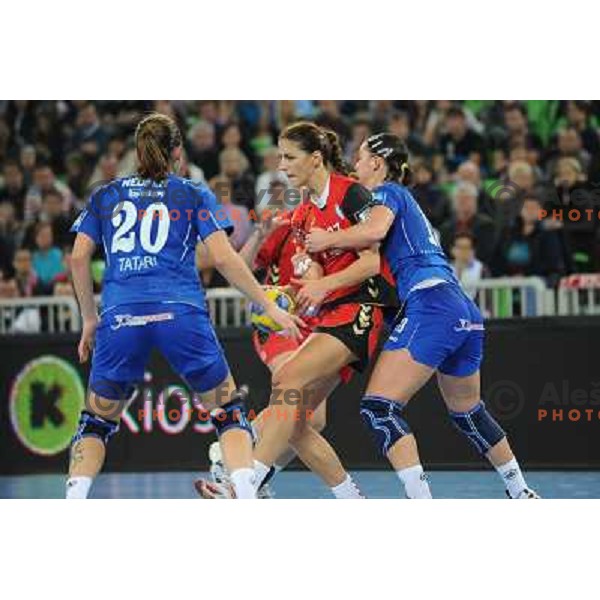 Miranda Tatari, Andrea Penezic at the handball match Krim Mercator- HC Podravka Vegeta in round 5 of EHF Championsleague, played at Arena Stozice, Ljubljana, Slovenia on November 13, 2010 