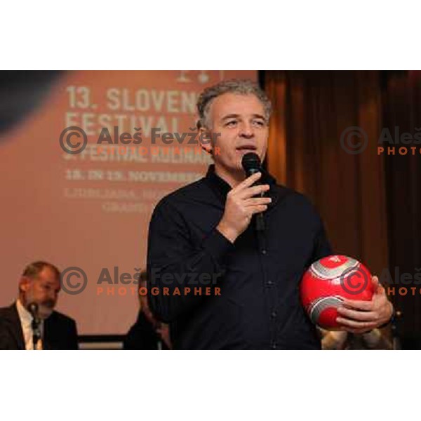 Miha Istenic during press conference before 13th slovenian wine festival and 3nd culinary festival in hotel Slon, Ljubljana, Slovenia on November 16,2010 