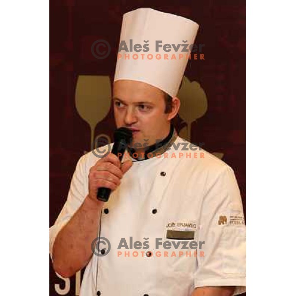 Chef Joze Erjavec during press conference before 13th slovenian wine festival and 3nd culinary festival in hotel Slon, Ljubljana, Slovenia on November 16,2010 