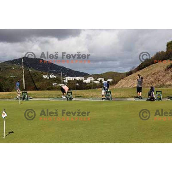 Driving range at Mahogany Run golf course (6022 yards, par 70) George and Tom Fazio Design St. Thomas, American Virgin Islands, april 2010 
