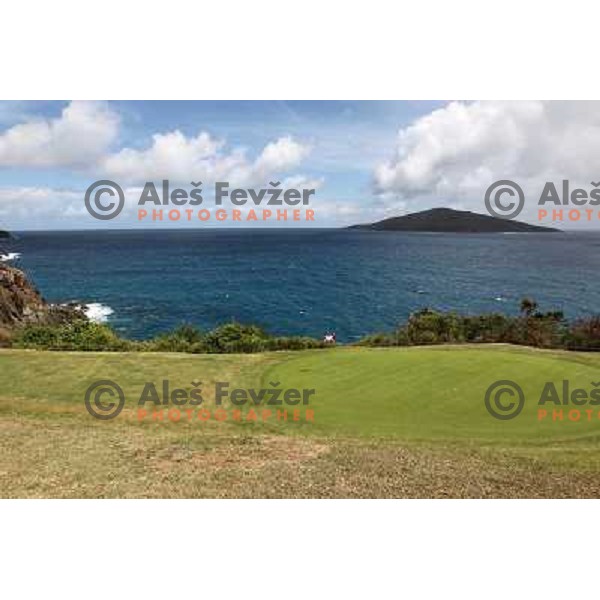 Devils Triangle- hole 14 (par 3, 159 yards) at Mahogany Run golf course (6022 yards, par 70) George and Tom Fazio Design St. Thomas, American Virgin Islands, april 2010 