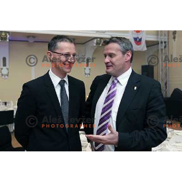 Dr. Igor Luksic and Olafur Rafnsson during Gala event celebrating 60 years of Slovenian basketball Association, held in Grand hotel Union, Ljubljana on June 5, 2010 