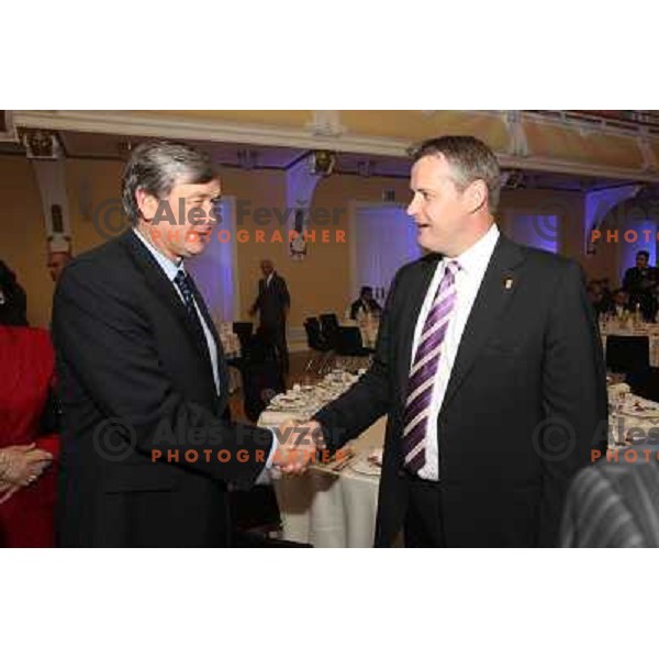 Dr. Danilo Turk and Olafur Rafnsson during Gala event celebrating 60 years of Slovenian basketball Association, held in Grand hotel Union, Ljubljana on June 5, 2010 