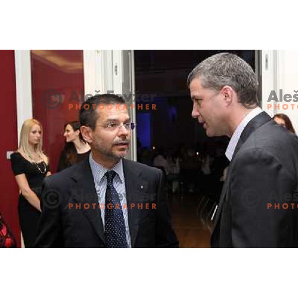 Igor Mervic and Walter Jeklin during Gala event celebrating 60 years of Slovenian basketball Association, held in Grand hotel Union, Ljubljana on June 5, 2010 