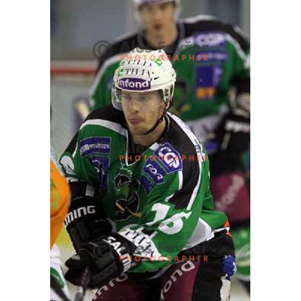 Ales Music of Tilia Olimpija in action during ice-hockey match Tilia Olimpija- Graz 99ers in round 21 of EBEL league, played in Ljubljana, Slovenia on November 21, 2010 