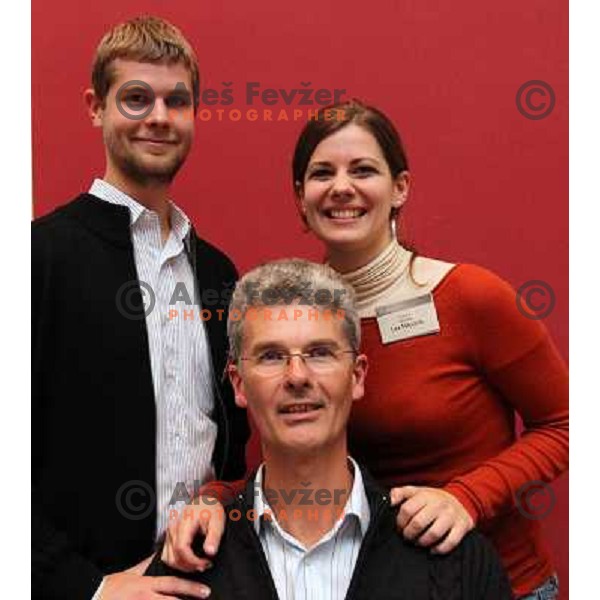 Klemen Mlecnik, Lea Mlecnik, Valter Mlecnik at 13th slovenian wine festival and 3nd culinary festival in Grand hotel Union and hotel Slon, Ljubljana, Slovenia on November 18,2010 