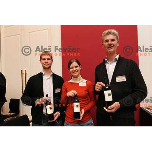 Klemen Mlecnik, Lea Mlecnik, Valter Mlecnik at 13th slovenian wine festival and 3nd culinary festival in Grand hotel Union and hotel Slon, Ljubljana, Slovenia on November 18,2010 