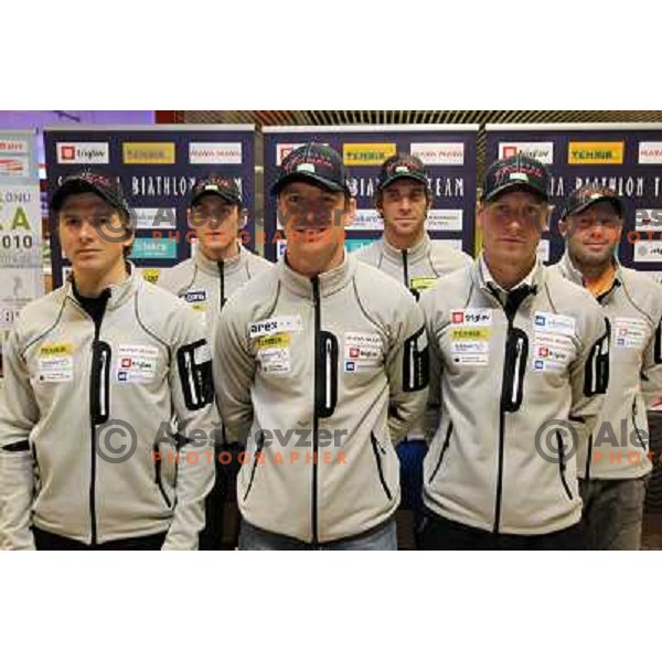Slovenia Biathlon team press conference in Ljubljana, Slovenia on November 25, 2010 