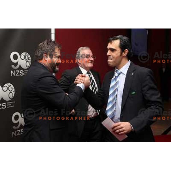 Stane Orazem, Rudi Zavrl, Ban during gala Academy celebrating 90 years of Football Association of Slovenia in Grand hotel Union, Ljubljana, Slovenia on December 3, 2010 