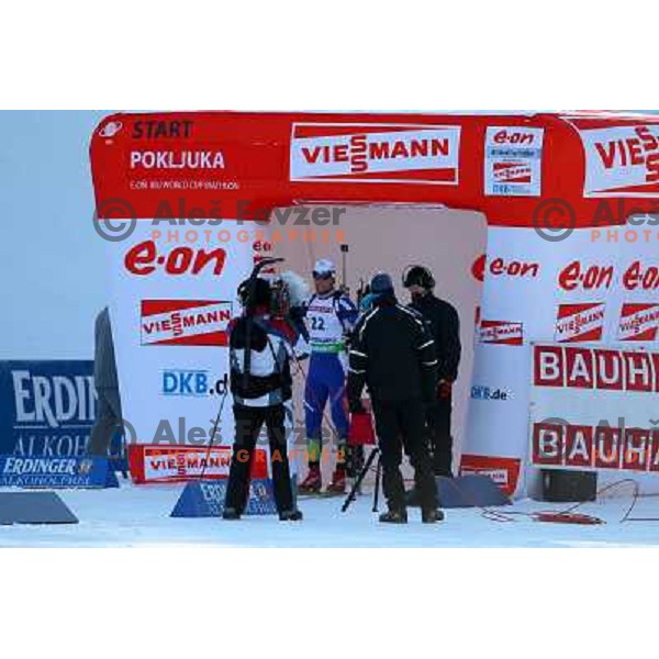 Klemen Bauer (SLO) during E.On IBU World Cup Biathlon, Men 20km individual at Pokljuka, Slovenia on December 16, 2010 