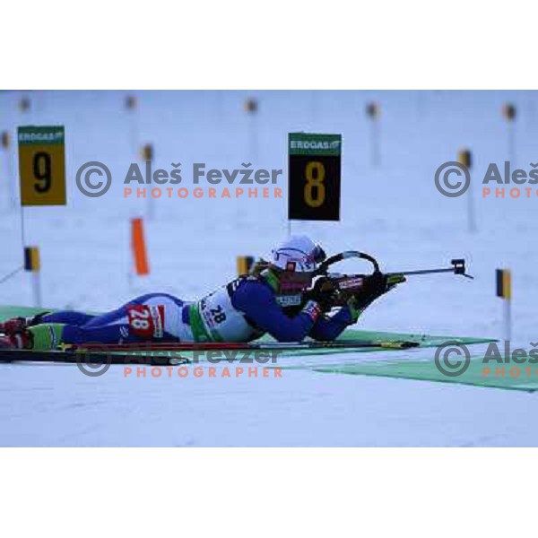 Tadeja Brankovic - Likozar (SLO) during E.On IBU World Cup Biathlon, Women 15km individual at Pokljuka, Slovenia on December 16, 2010 