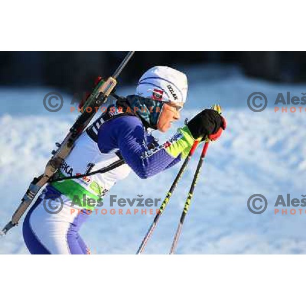 Teja Gregorin (SLO) during E.On IBU World Cup Biathlon, Women 15km individual at Pokljuka, Slovenia on December 16, 2010 