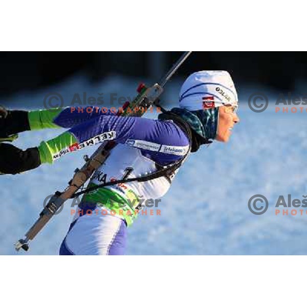 Teja Gregorin (SLO) during E.On IBU World Cup Biathlon, Women 15km individual at Pokljuka, Slovenia on December 16, 2010 