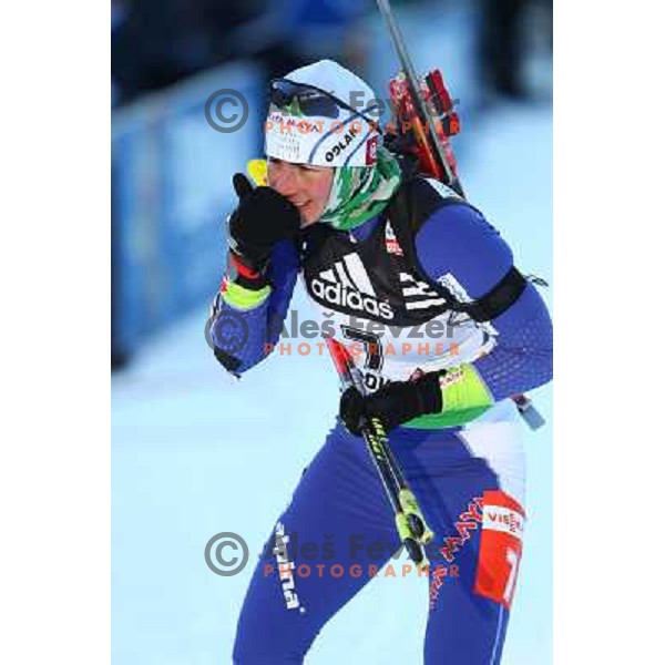 Andreja Mali during E.On IBU World Cup Biathlon, Women 15km individual at Pokljuka, Slovenia on December 16, 2010 