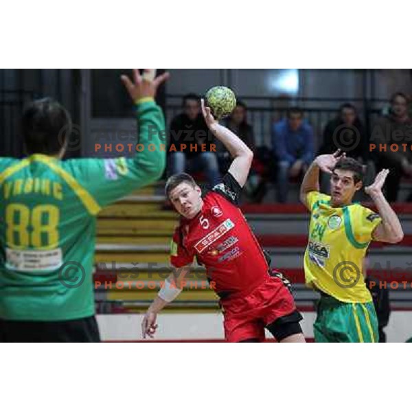 Slavko Erak of RD Slovan in action during handball match RD Slovan-RD Loka in round 15 of 1.SLR, played at Kodeljevo Hall, Ljubljana, Slovenia on December 18, 2010 