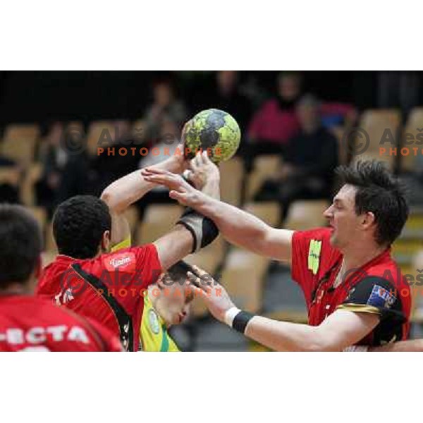 Christoper McDermott of RD Slovan in action during handball match RD Slovan-RD Loka in round 15 of 1.SLR, played at Kodeljevo Hall, Ljubljana, Slovenia on December 18, 2010 