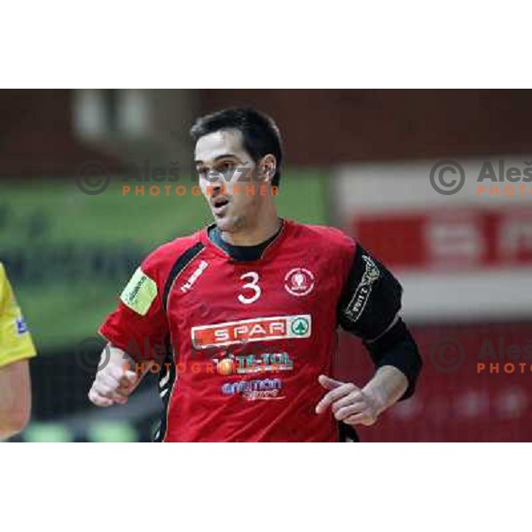Branimir Kaloper of RD Slovan in action during handball match RD Slovan-RD Loka in round 15 of 1.SLR, played at Kodeljevo Hall, Ljubljana, Slovenia on December 18, 2010 