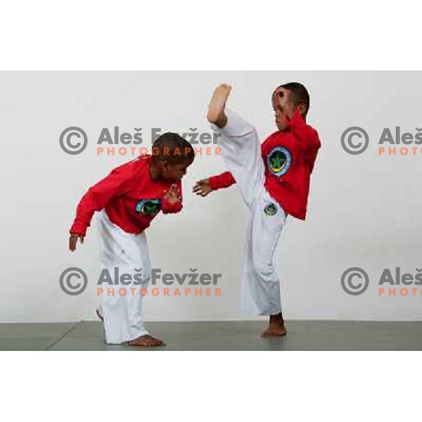 Kids practicing capoeira