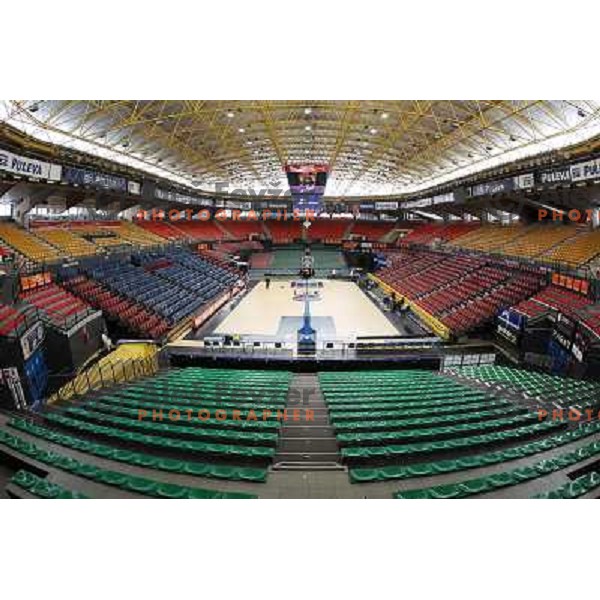 Pavello Municipal Font de Sant Lluis duirng practice session before basketball match Power Electronics Valencia- Union Olimpija in round 10 of Turkish Airlines Euroleague in Valencia on December 22,2010 