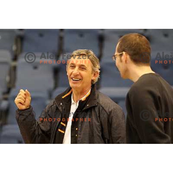 Svetislav Pesic during practice session before basketball match Power Electronics Valencia- Union Olimpija in round 10 of Turkish Airlines Euroleague in Valencia on December 22,2010 