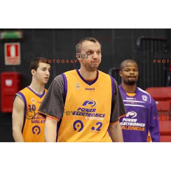 Dusko Savanovic during practice session before basketball match Power Electronics Valencia- Union Olimpija in round 10 of Turkish Airlines Euroleague in Valencia on December 22,2010 
