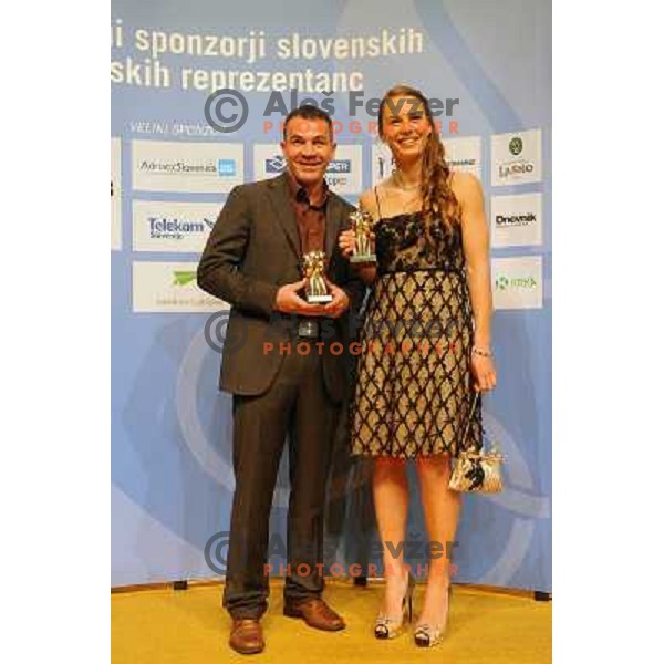 Dejan Zavec, Tina Maze at the Slovenian sportsman of the year 2010, Ljubljana, Slovenia 